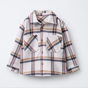 Zara Toddler Boys Plaid Overshirt Shacket Flannel 2year